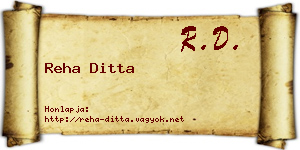Reha Ditta névjegykártya